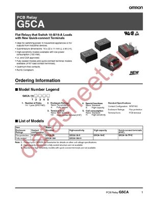 G5CA-1A-TP-E DC12 datasheet  